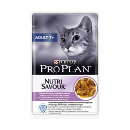 ПРО ПЛАН Влажный корм для кошек старше 7 лет Purina Pro Plan Adult 7+, индейка в соусе, пауч, 85 г